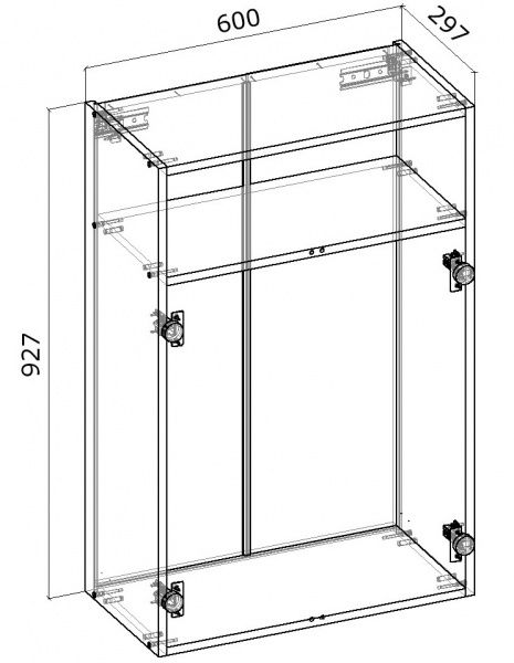 Шкаф верхний под сушку 600x927x300 мм белый 