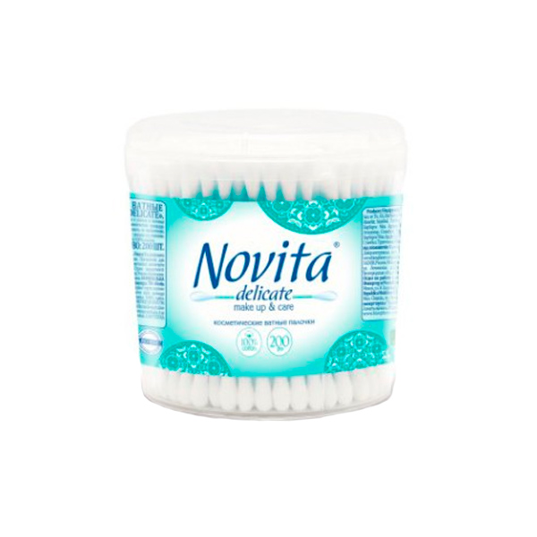 Ватные палочки Novita delicate make up & care 200 шт. (круглая)