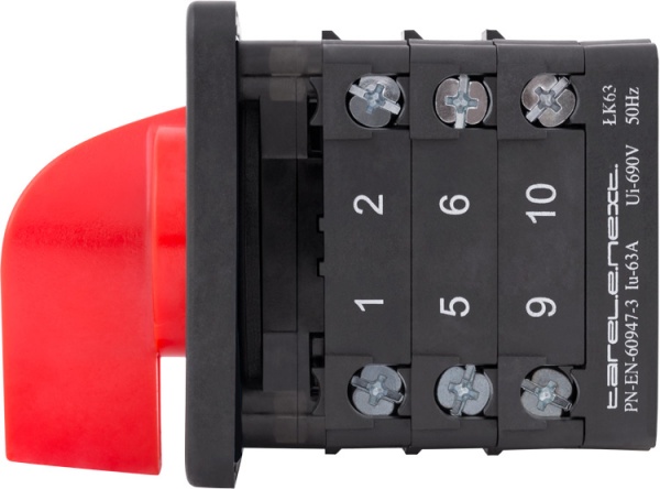 Перемикач пакетний E.NEXT LK63/3.323-ZP/45 щитовий з передньою панеллю 3p 1-0-2 63А 8831-200