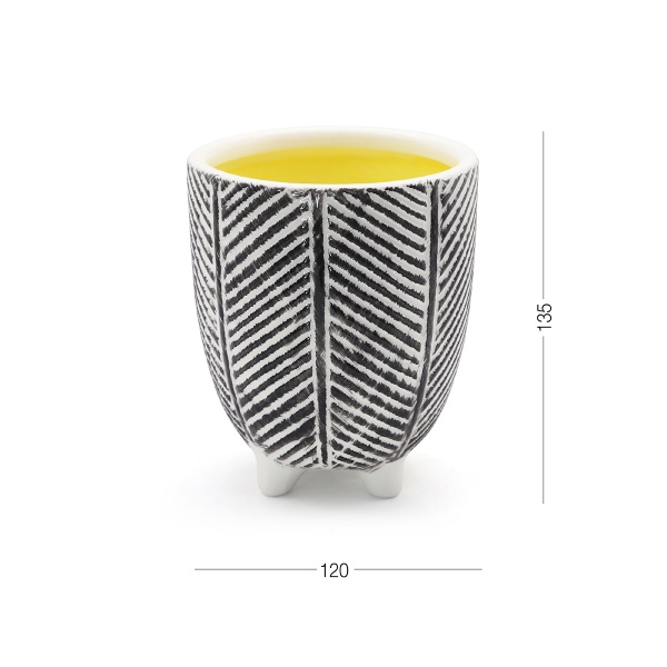 Кашпо керамічне МВМ DH-FLOWERS-28 S BLACK 13,5 см Чорний 