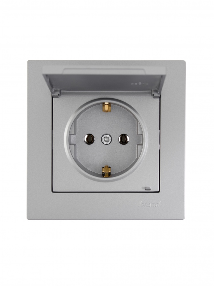Механизм розетки 1 с заземлением Lezard Vesna IP20 серый 742-3588-123B
