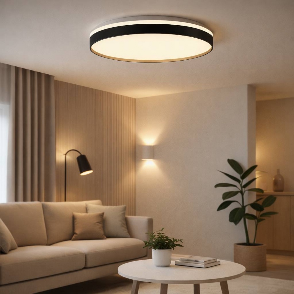 Светильник потолочный Sensio AGATA с пультом 60 Вт белый с черным 3000-6500 К LED-SENS-AGATA-60