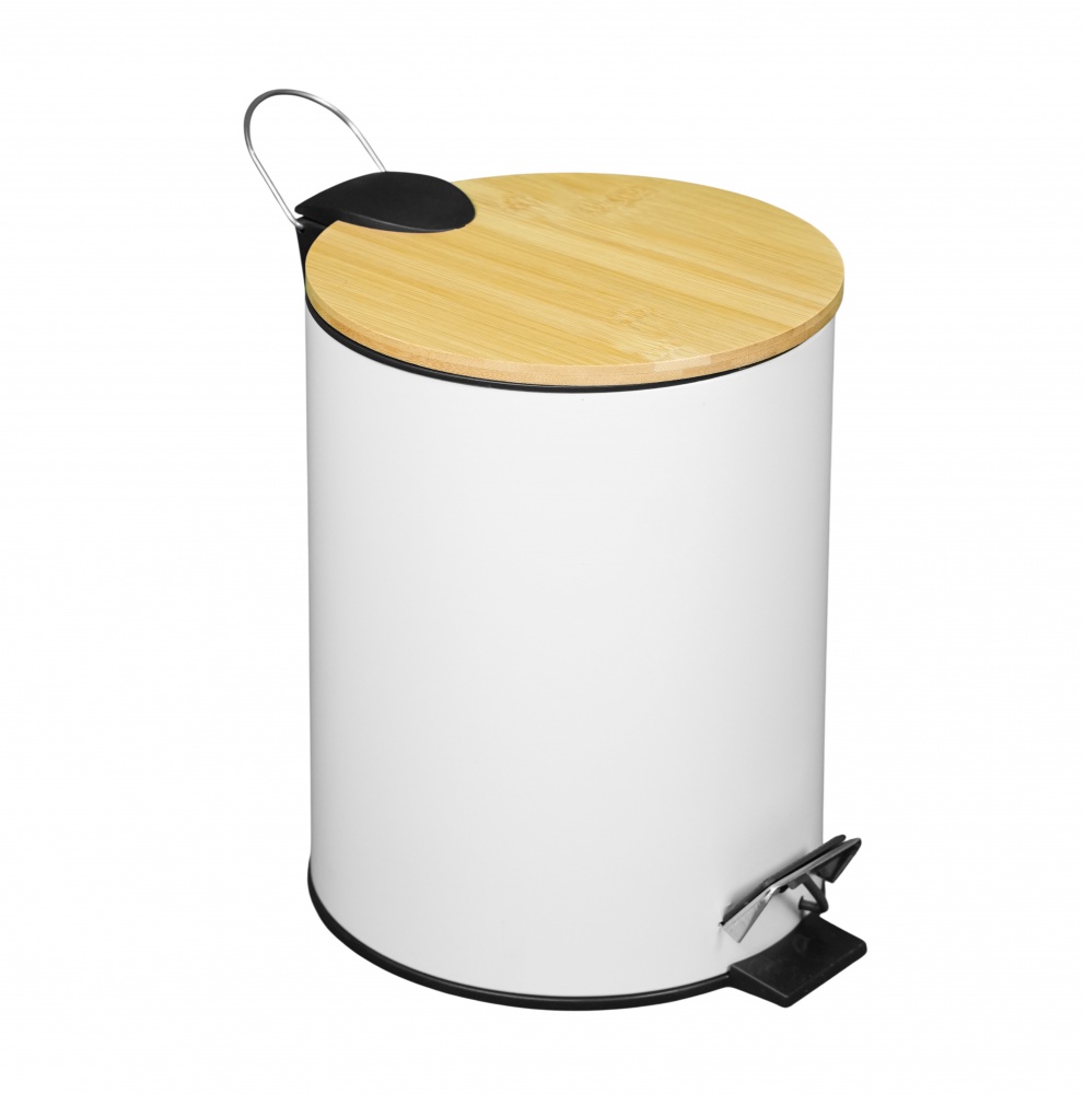 Відро з педаллю Fabrika BAMBOO 5 л Soft Close White (FK-SB3002W)