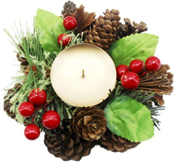 Декорация новогодняя Подсвечник на 1 свечу 15 см W01-1266/11 