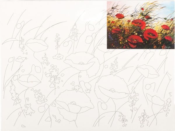 Холст на картоне с контуром Пейзаж №9 Rosa Talent 