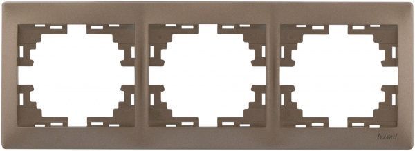 Рамка тримісна Lezard MIRA горизонтальна світло-коричневий 701-3100-148