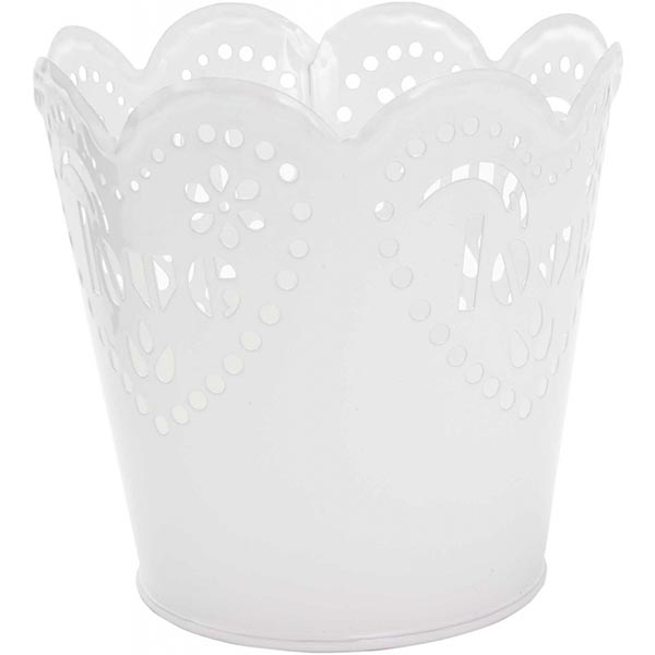 Декоративное ведерко белое 12x11.5 см