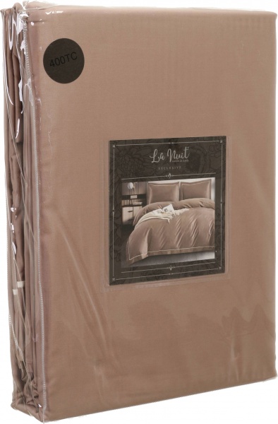 Комплект постільної білизни Solid 2 темно-бежевий La Nuit 