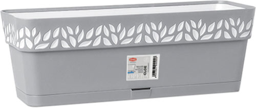 Горщик пластиковий Stefanplast Opera Cloe прямокутний 9,5 л сірий/білий (94413) 