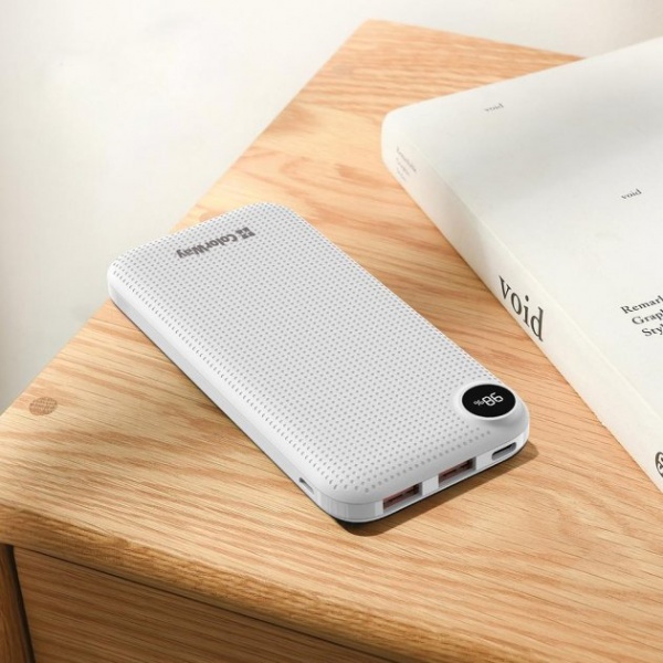 Внешний аккумулятор (Powerbank) ColorWay LCD USB QC3.0 + USB-C PD 22.5W 10000 mAh white (CW-PB100LPI3WT-PDD) 