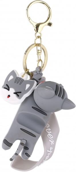 Брелок Річ-Ленд Кот на удачу серый