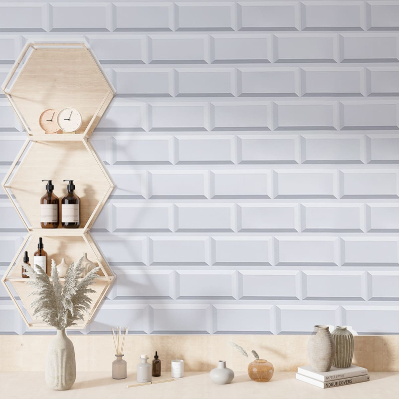 3D-панель з ПВХ Sticker Wall біла клінкерна цегла 960х480х4 мм (1431)