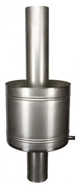 Труба с баком для воды 1 м с крышкой 27 л на трубе 1 мм нерж Ф120 мм LIRA-LTD 