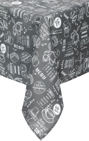Скатертина Grey Breakfast 120x136 см сірий Прованс 
