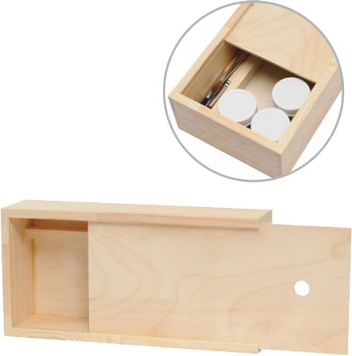 Пенал для гуаши деревянный 24,3х9,5х5,3см