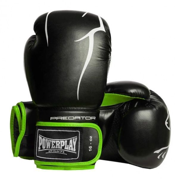 Боксерські рукавиці PowerPlay р. 16 16oz 3018 чорно-зелений