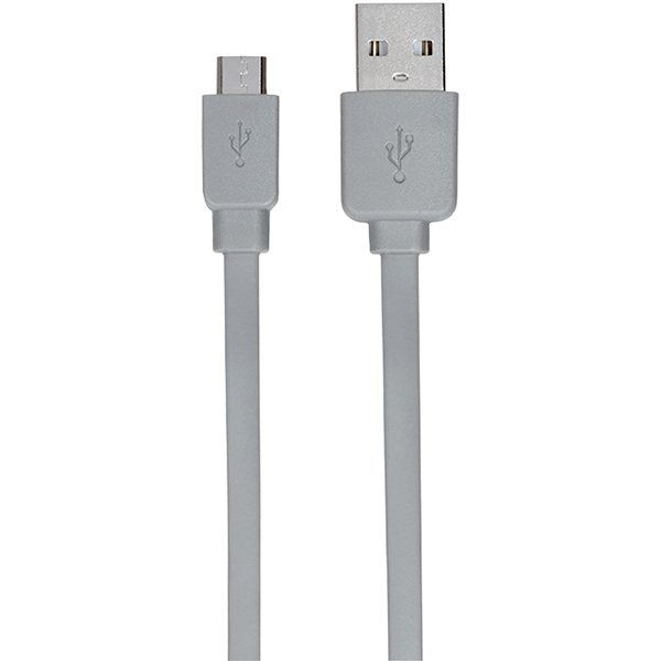 Кабель 2E USB 2.0 to Micro USB Flat Cable Single Molding Type Grey 1 м 2E-CCMPVC-1MGR