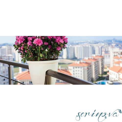 Горшок для цветов Serinova на перила EMERALD №1 круглый 7,5 л антрацит 