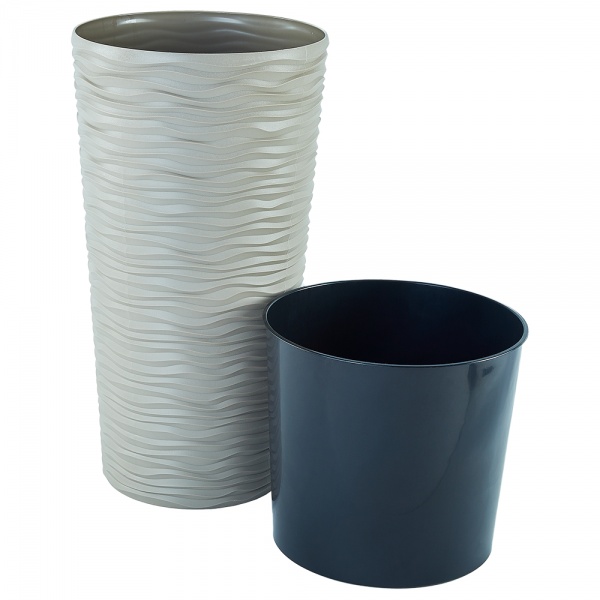 Вазон пластиковий Алеана Ф'южн круглий 22 л какао 