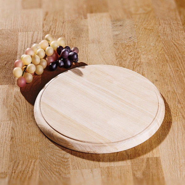 Доска кухонная с желобом Ø30х1,5 см береза Kesper