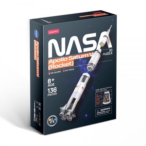 3D-пазл CubicFun Трехмерная головоломка-конструктор NASA РАКЕТА Аполон САТУРН-5 DS1059h