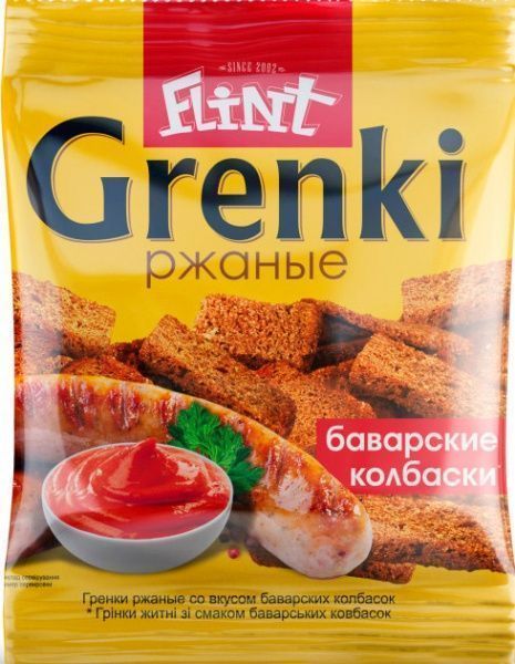 Гренки Flint ржаные со вкусом баварских колбасок 70 г 