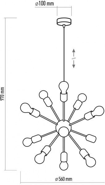 Люстра підвісна TK Lighting Estrella 1469 12x60 Вт E27 бронза/чорний 