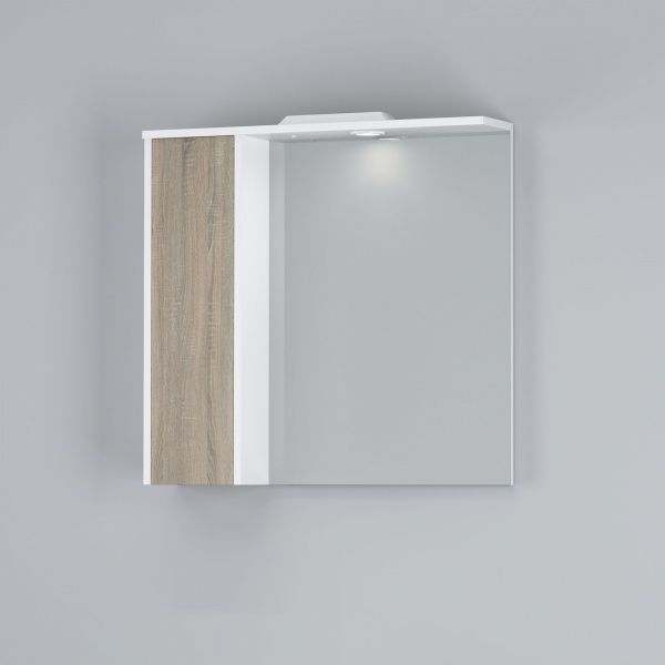 Зеркало со шкафчиком AM.PM M91MPL0751WF38 GEM S левый, 75 см, белый/дерево 