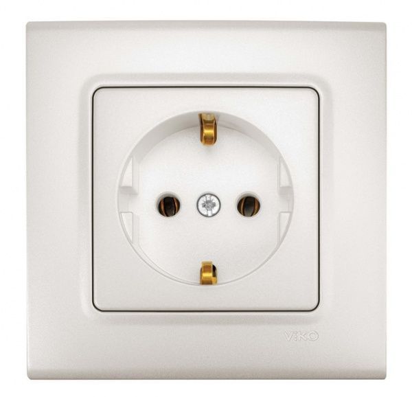 Розетка із заземленням Viko Linnera Life без шторок без кришки білий перламутр