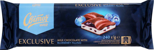 Шоколад Світоч Exclusive молочный черника 240 г