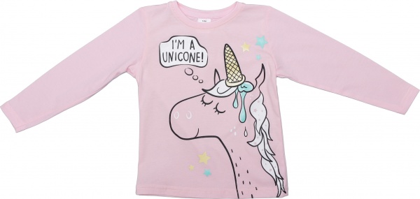 Футболка для дівчаток Luna Kids з принтом Unicone р.104 рожевий 