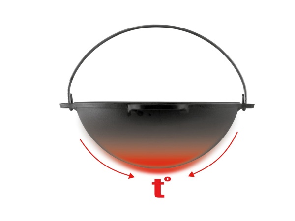 Казан Brizoll ø400 мм 152 мм 12 л чавунний азіатський 12 л з чавунною кришкою-сковородою