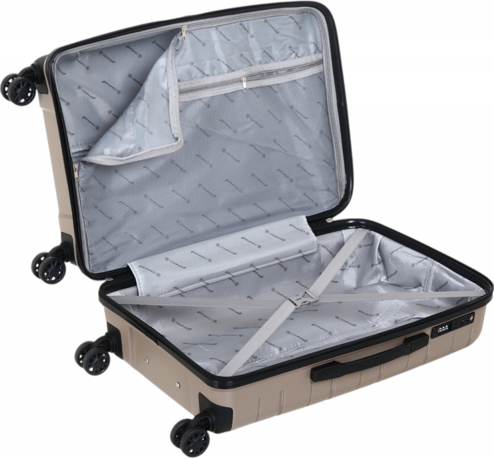 Чемодан Compass №XY007 M 59 л капучино 60x41x24 см
