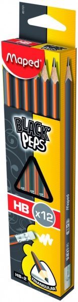 Олівець чорнографітний Black Peps HB із гумкою Maped