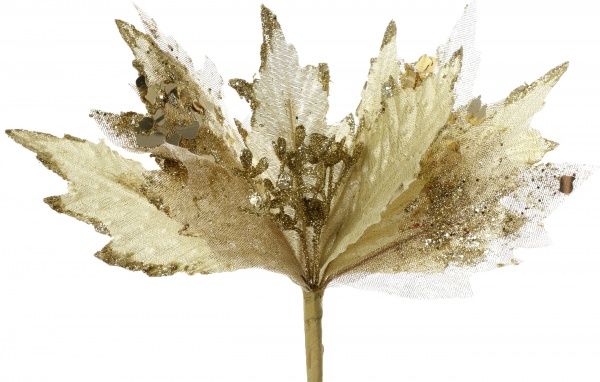 Гілочка декоративна Пуансетія золота 26 см EPI-ELY15124 