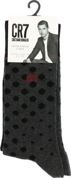 Шкарпетки CR7 8272-80-109 2 пари сірий із чорним р.40-46
