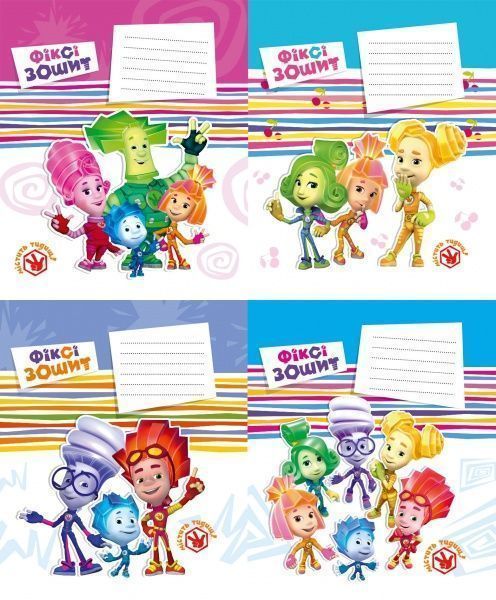 Тетрадь школьная Фиксики 12 листов в клетку Мицар+