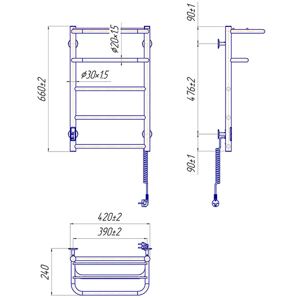 Полотенцесушитель Mario Hotel -I 650х430 мм 