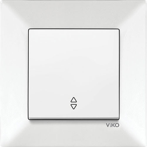 Вимикач прохідний одноклавішний Viko Meridian без підсвітки білий 90970004-WH