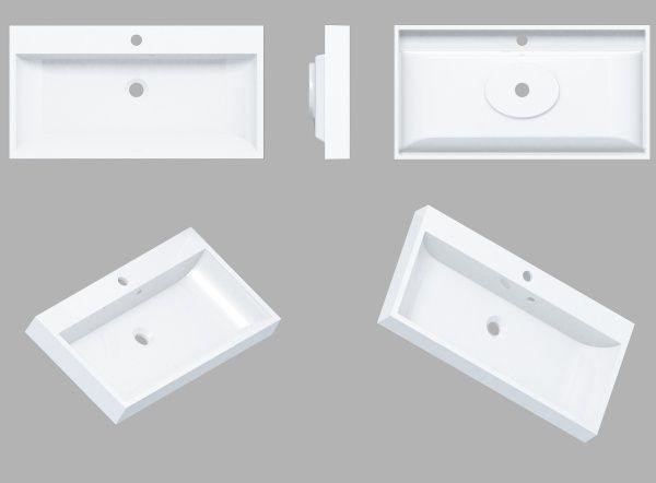 Умывальник мебельный Miraggio Varna 800 из искусственного мрамора 80x42 см 0000258