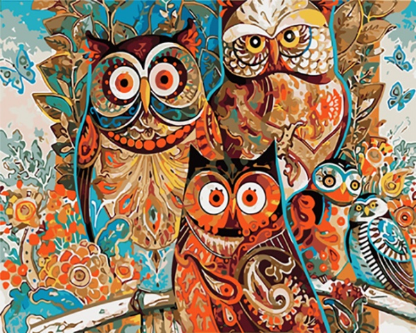 Картина за номерами Яскраві сови 11603-AC 40х50 см ArtCraft 