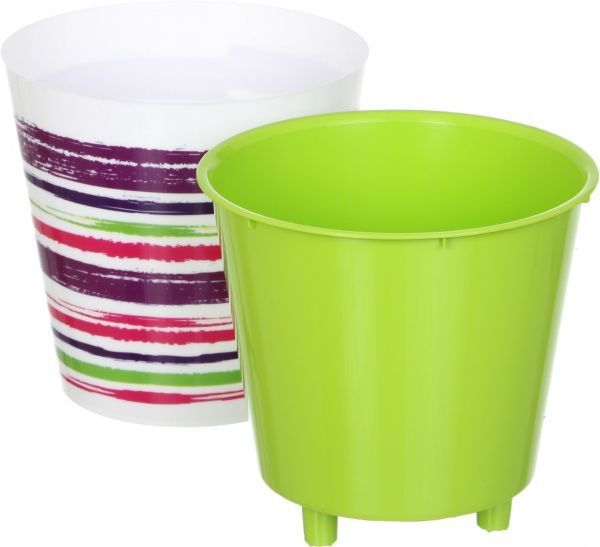 Горщик пластиковий Алеана Деко Фарби круглий 1,8л фуксія (114047) 