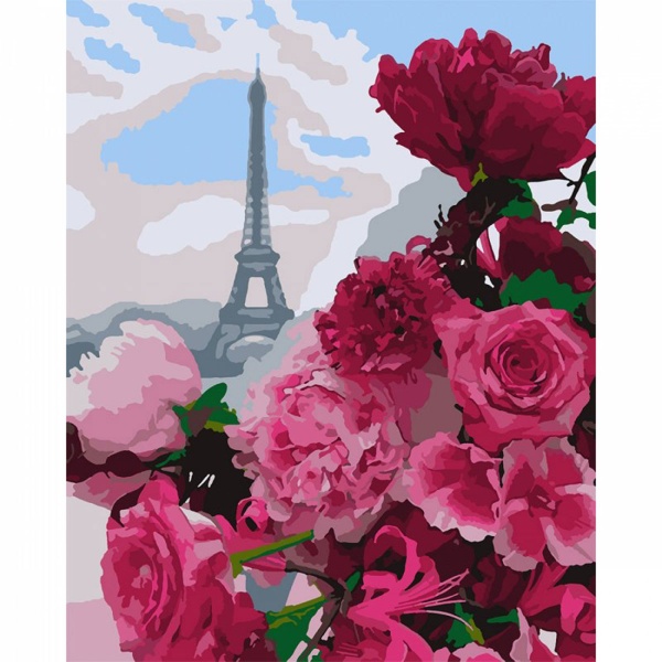 Картина стразами Квітковий Париж 40x50 см на підрамнику 954118 Santi 