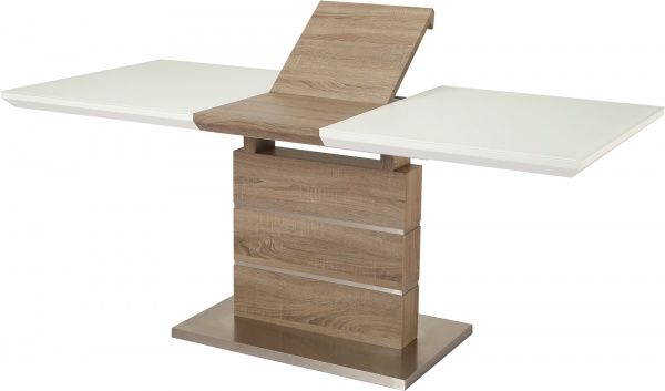 Стіл обідній GT Racer К-6101 (140-180x80x76) White/Cappucino 