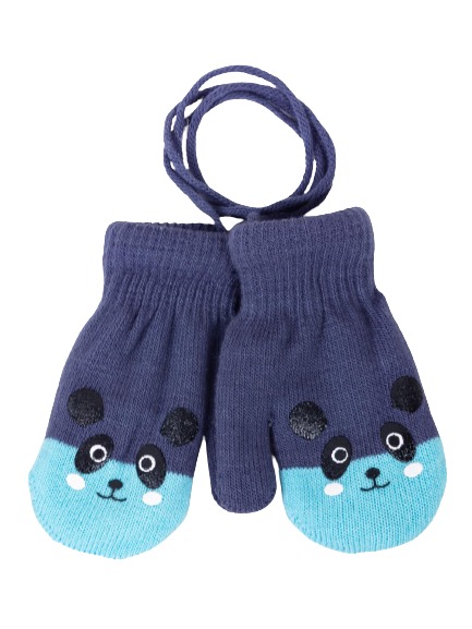 Варежки YO! Панда р.12 синий 