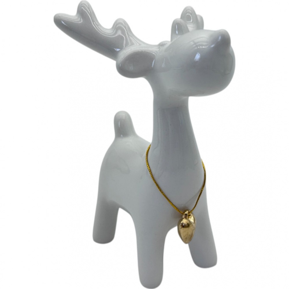 Сувенір новорічний олень з сердечком ZY5206-1