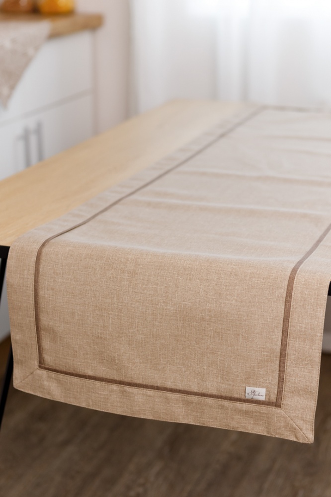 Дорожка (раннер) з двойным кантом Корица Мокко 40x140 см Прованс