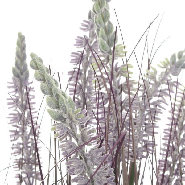 Растение искусственное Перистощетинник в металлическом горшке