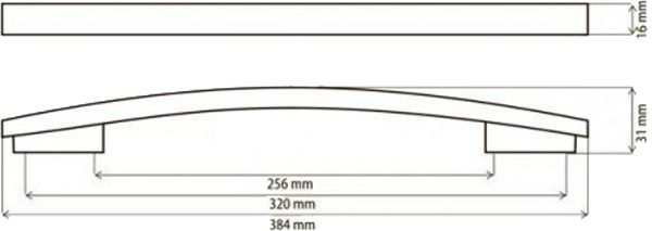 Меблева ручка D-706 G5-NW 320 мм матовий нікель DC