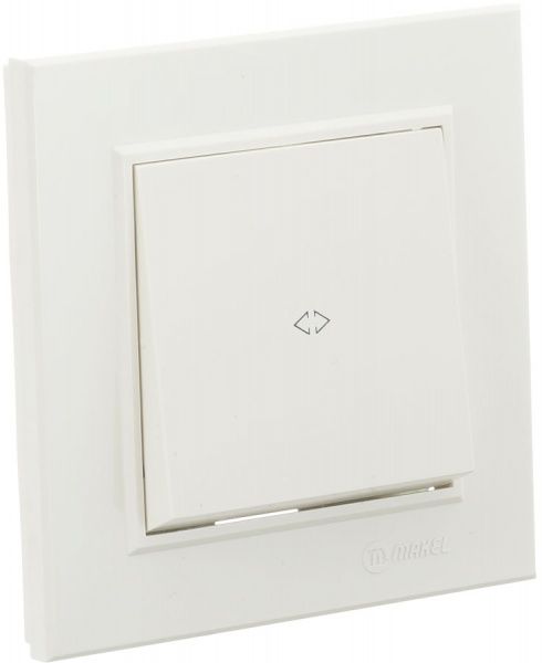 Перемикач перехресний одноклавішний Makel Karea без підсвітки 10 А 220В слонова кістка